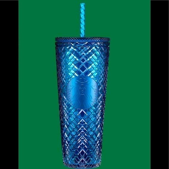 Starbucks Jeweled Diamond Blue Azure Holiday 2022 Ice Tumbler Venti Gift - Picture 3 of 14